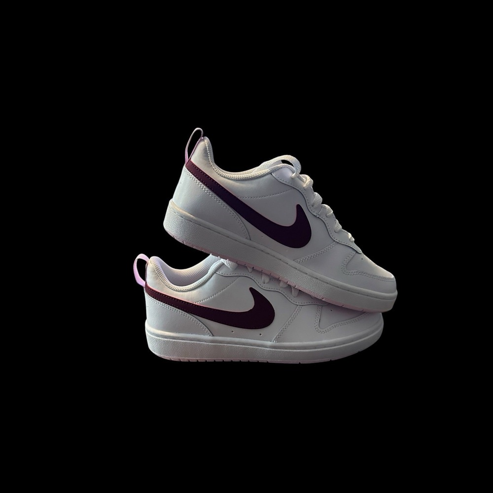 Nike Court Borough Low 2 (GS) 6.5Y/8W White w/Pink & Beetroot - Picture 4 of 8